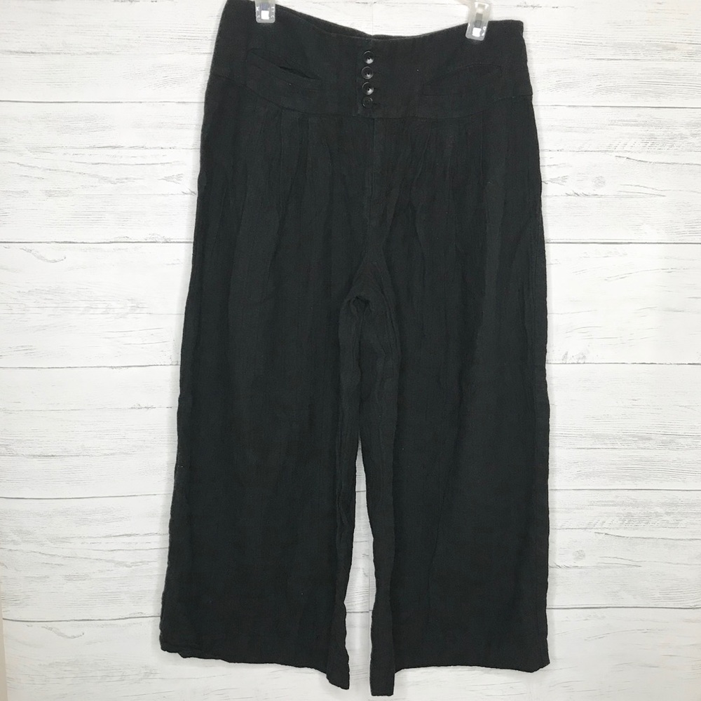 Cartonnier Black High Rise Wide Leg Pleated Pants